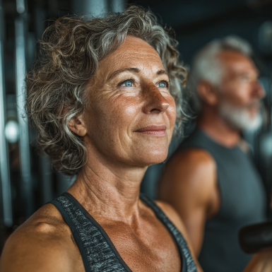 Активні люди старшого віку займаються фітнесом