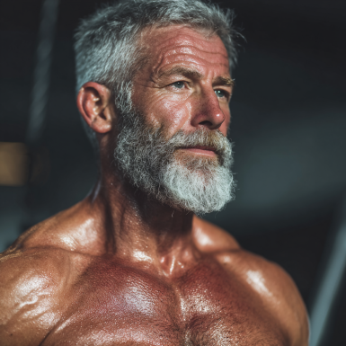 Щаслива літня пара після тренування